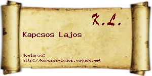 Kapcsos Lajos névjegykártya